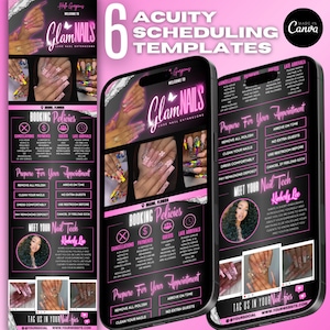 Acuity Scheduling Template Nail Tech | Acuity Website | Acuity Schedule | Acuity Booking | Canva Booking Site | Lash, Hairstyle, Braid MUA