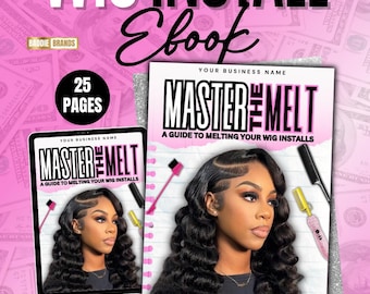 Wig Install Ebook Template: Hair Stylist Manual, Canva Editable (Digital Download)