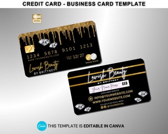 Credit Card Styled Business Card Template, PVC Card, Plastic business card, Digital Business Card, Luxury Modern Gold Black Business Card