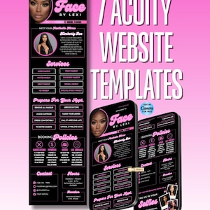 Acuity Scheduling Template: Makeup, Hair, Lash, Nail, Braid, Beauty Booking Website (Digital Download) | Canva Template