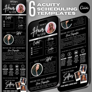 Acuity Scheduling Template Hair Stylist | Acuity Website | Acuity Schedule | Acuity Booking | Canva Booking Website | Lash, Nail Braid MUA