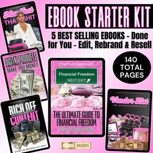 PLR eBooks - 5 eBooks, Ebook Template, Done For You Ebook, Add your brand and Resell eBook, Editable Ebook Bundle, Ebook Cover, Ebook Mockup