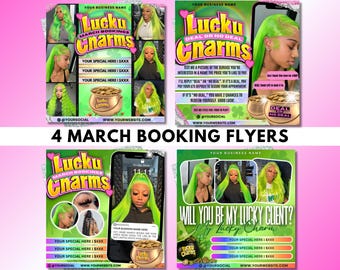 March Booking Flyer, St.Patricks Day Flyer, March Books, March Madness Flyer, March Book Now, March Hair, March Lashes Nails Flyer MUA Flyer