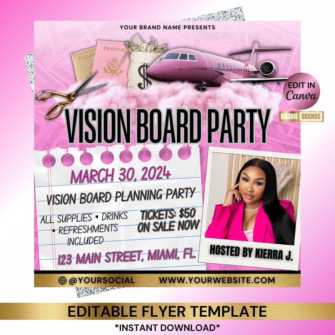 Networking Flyer, Women's Empowerment Flyer, Vision Board Party, Womens ...