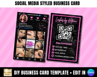 2024 Instagram Business Card, IG Business Card, DIY Canva Business Card Template Design, QR Code Business Card, Instagram Business Card, Ig