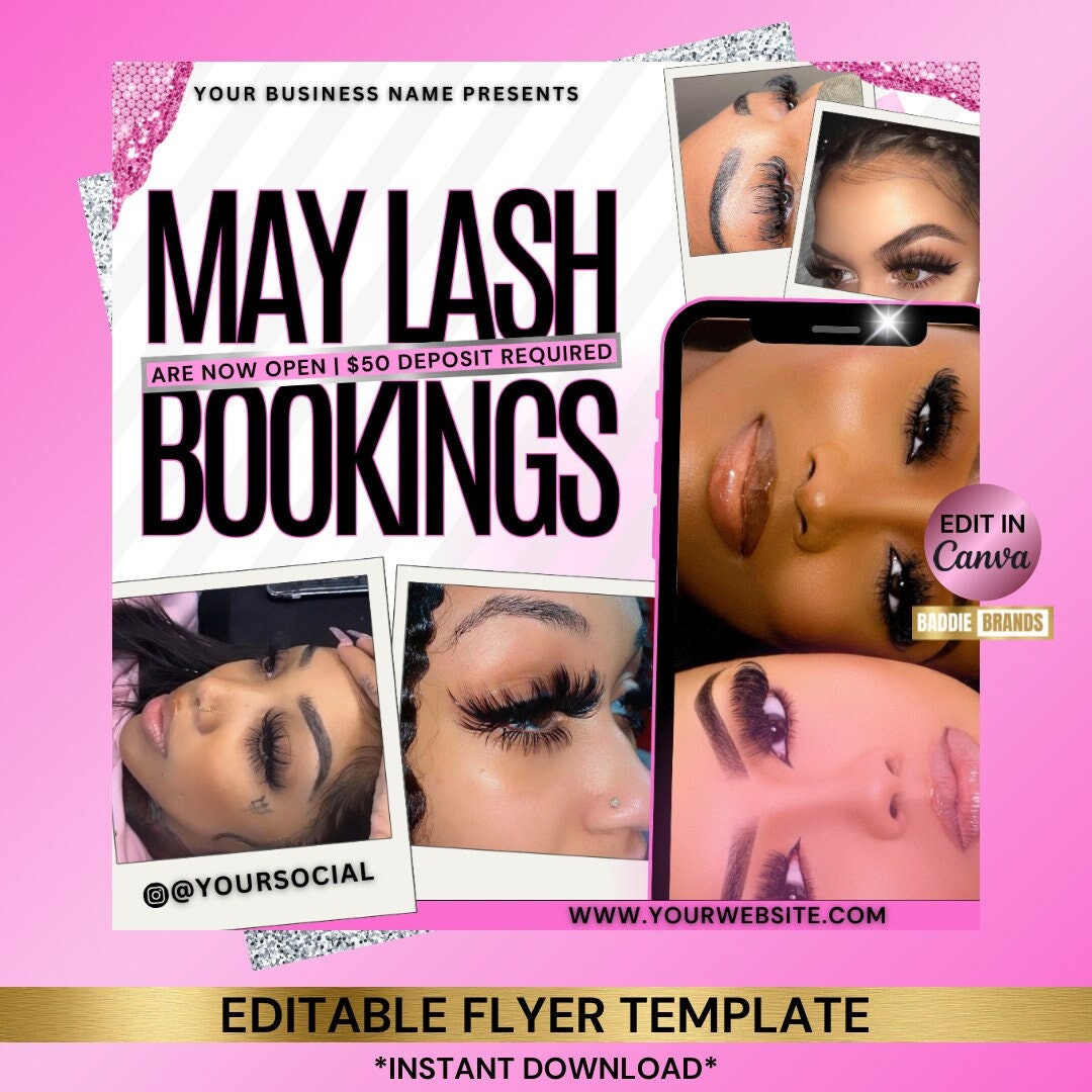 May Bookings Flyer, May Lash Flyer, May Lash Bookings Available, Lash ...