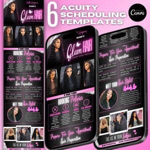 Acuity Scheduling Template Hair Stylist | Acuity Website | Acuity Schedule | Acuity Booking | Canva Booking Website | Lash, Nail Braid MUA