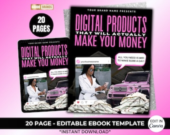 20-Page Ebook Template: Canva Editable, PLR Resell Rights (Digital Download)