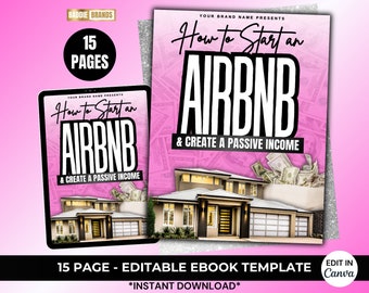 Airbnb-E-Book, PLR-E-Book, E-Book-Vorlage, Done For You-E-Book, Marke hinzufügen und weiterverkaufen, White-Label-E-Book, E-Book-Vorlage Canva High Content