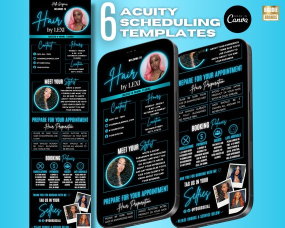 Acuity Scheduling Template, Booking Website for Hair, Lash, Nail, Braid, Makeup, Beauty, Booking Policy Template, Acuity Confirmation Page
