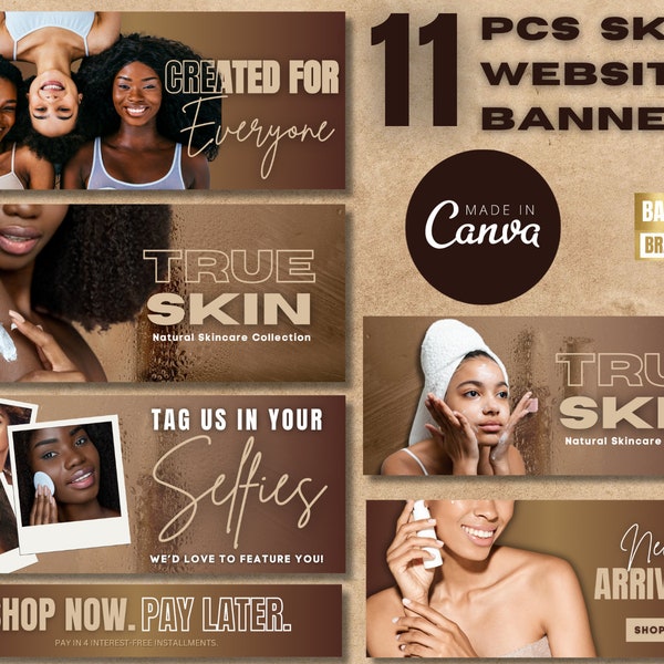 Skincare Website Banner, Web banner slide, Skincare Banner Slide, Shopify Wix Godaddy, Skincare Banner,  Skin care banner set, Esthetician