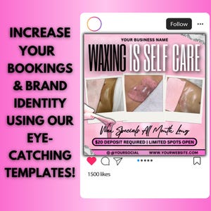 Wax Booking Flyer Template, Esthetician Spa Promotion Flyer, Wax Selfcare Flyer (Digital Download) image 7