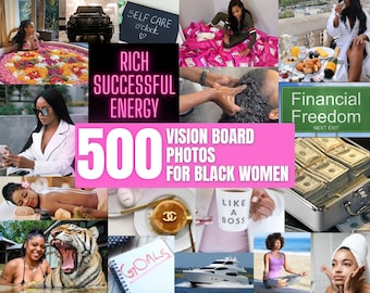Black Girl Luxury Vision Board, 2026 Vision Board Printables, Manifest Wealth, Affirmations, Self-Care and Soft Life (Digital Download)