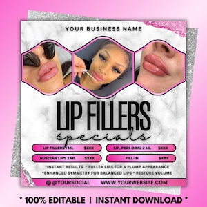 Hyaluron Pen Flyer Template, Lip Filler Booking Flyer, Esthetician flyer, Dermal Filler Booking, Lip Filler Book now Flyer, Botox Fillers