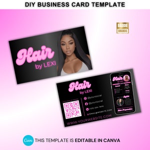 Visitenkarten Template, Business Card Design, IG Visitenkarte, QR Code Visitenkarte, Hair Stylist Lash Tech Nail Tech Makeup Visitenkarte