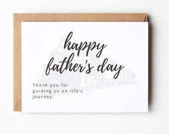 Guiding Us on Life's Journey Father's Day Card | Train-Themed Father's Day Card | Printable Father's Day Card | Digital Download