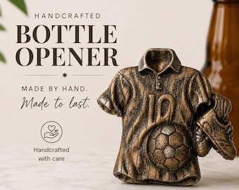 Handcrafted Football Bottle Opener, Wall Mounted Beer Opener, Football Fan Gift, Dad Gift, Father’s Day Present, Man Cave Bar Decor, Rustic