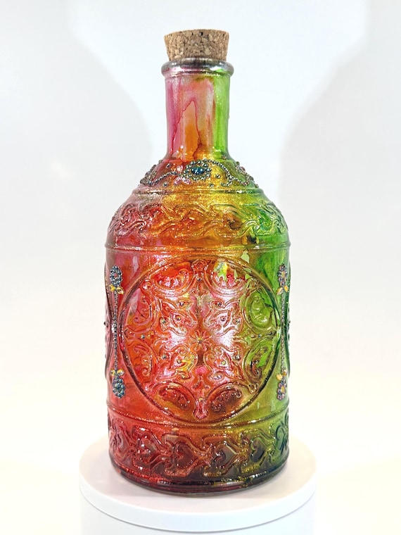 Medium “Mai Tai” Decorative Glass Bottle