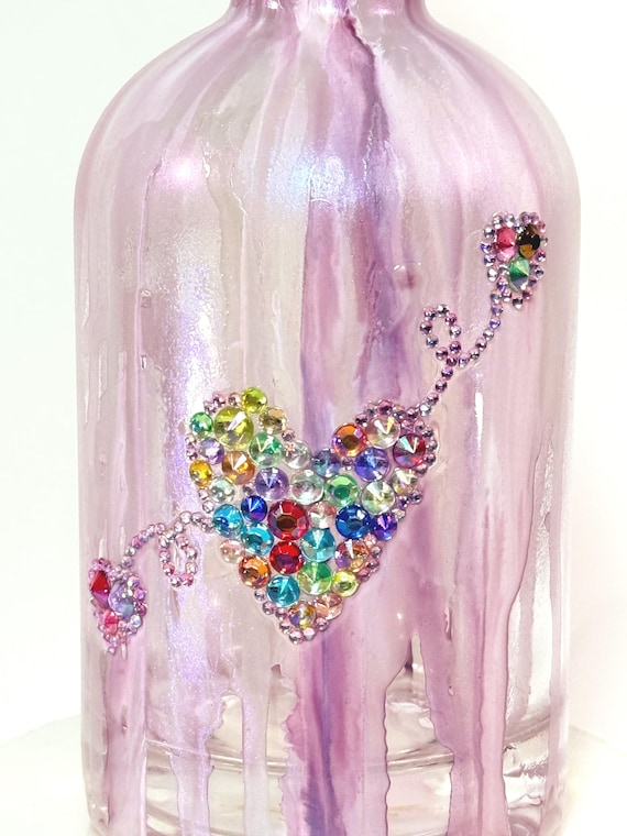 Pink "Valentine" Glass Bottle