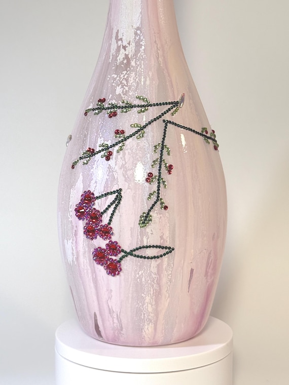 Pink Crystal Cherry Blossom Bottle