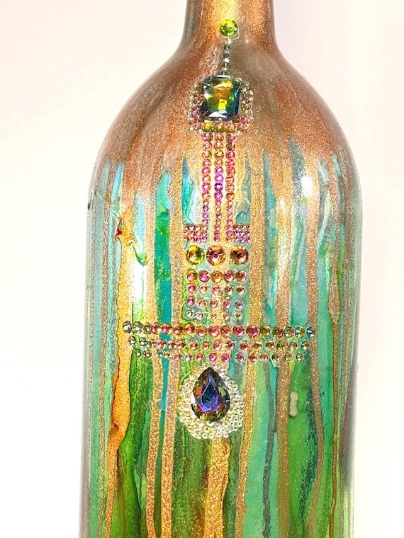 Bejeweled “Nizhoni” Decorative Glass Bottle