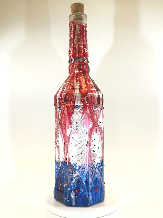 Crystal Embellished “Stars and Stripes Forever” Glass Bottle