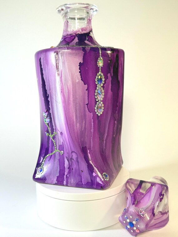 Eggplant "Jewels in the Garden" Liquor Decanter