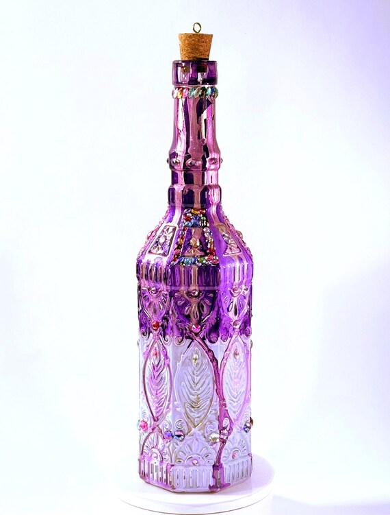 Jewel “Encrusted” Glass Bottle