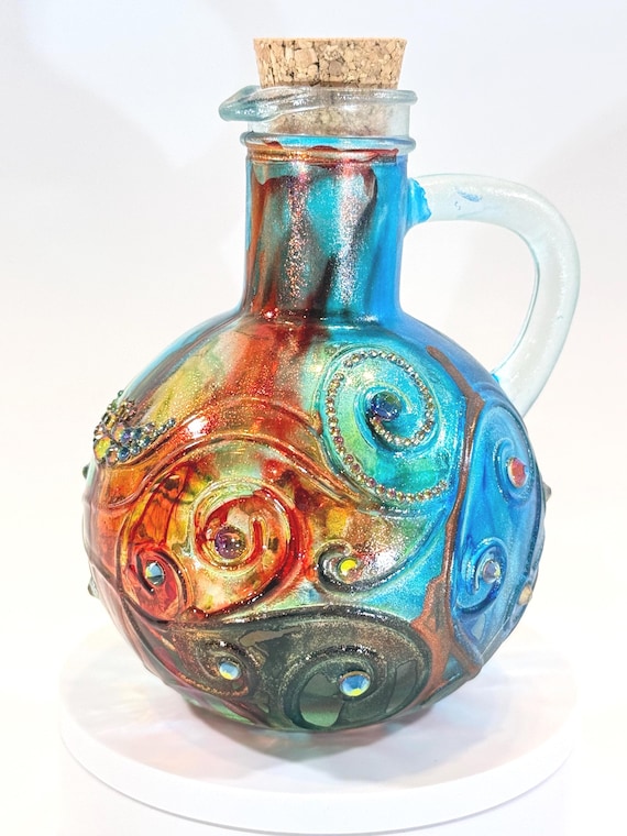 Medium “Tuscan Summer” Decorative Glass Carafe