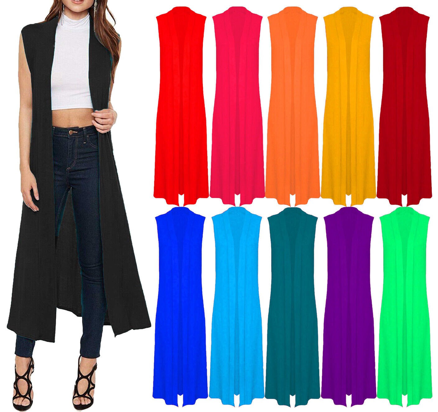 Maxi sleeveless shop cardigan