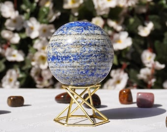 70MM Lapis Lazuli Sphere: Natural Blue Crystal Healing Stone