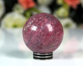 Natural Crystal Pink Thulite With Epidote Sphere (manganese