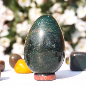 Green Kyanite Egg Stone Large 70MM Green Kyanite Egg Stone Healing Charged Egg High Vibration Metaphysical Meditation Egg image 5