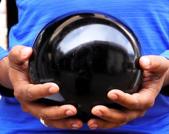 Natural | 180MM | Natural 100% Genuine | Black Obsidian Stone Minerals Healing Metaphysical Sphere Ball.