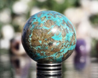 天然スカイブルーターコイズ球体：直径40mmの宝石ボール、102グラム