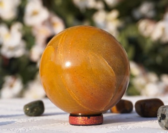 Yellow Aventurine Stone | 60mm | Metaphysical, Meditation, Extra Quality, Natural Crystal Healing Stone Sphere.