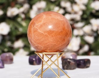 Peach Mondstein Sphäre: 60 mm Energiestein, Bürodekoration