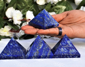 Natural Beautiful | Small-50 MM | Blue Lapis Lazuli Minerals For Crystal Healing Metaphysical Meditation High Vibration Pyramid