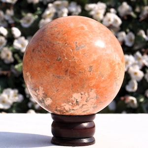 Buy !! Pink Rosophia Stone Sphere, | 120MM | Metaphysical, Meditation, Extra Quality, Natural Crystal Healing Stone Sphere.