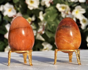 Golden Healer Quartz Egg: High Vibration Metaphysical Meditation Stone (70 to 60 MM)