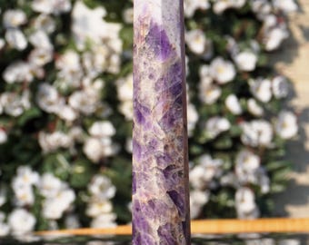 Punta di pietra di ametista blu: Torre dell'obelisco curativo (150 MM)