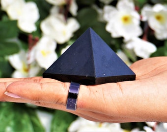 Natural |  50MM |  Black Tourmaline Healing Meditation Aura Spirit Power Stone Hand Made Pyramid