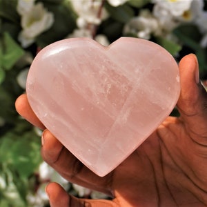 High Quality Pink Rose Quartz Stone Hearts Pink Rose Quartz Heart Beautiful Large ~ 85MM Pink Rose Quartz Stone Minerals Love Puffy Heart