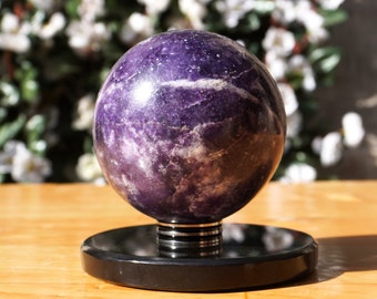 65MM Lepidolite Sphere: Lilac Crystal Healing Stone