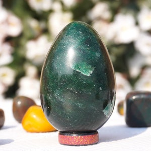 Green Kyanite Egg Stone Large 70MM Green Kyanite Egg Stone Healing Charged Egg High Vibration Metaphysical Meditation Egg image 7