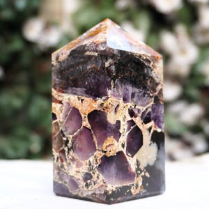 High Quality Auralite 23 Stone Large ~ 95MM | Purple Amethyst Metaphysical Stone Brazilian Point Tower