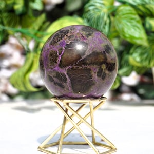 Purple Stichtite Sphere: Rare Atlantisite Power Crystal (55MM, India)