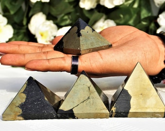 Natural Golden Pyrite 50MM | Metaphysical Meditation Crystal Healing Stone Pyramid.