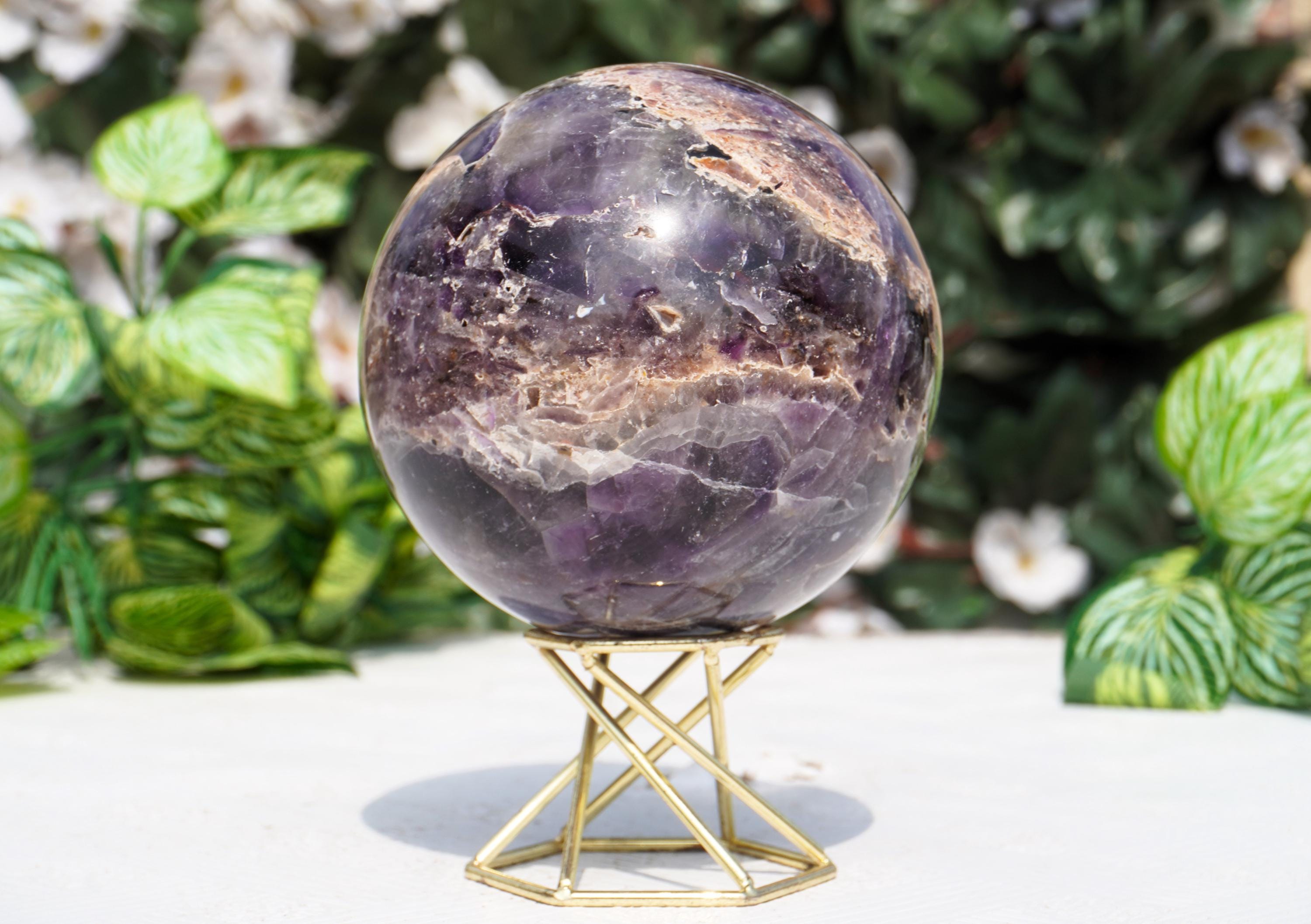 オーラライト 23 アメジスト スフィア：研磨済みヒーリングクリスタル