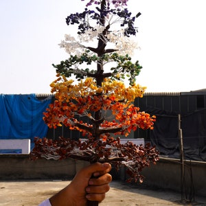 3000 Stone 25&quot; inch Seven Chakra Crystal Tree Tree Healing Tree 7 Chakra Tree Gemstone Tree Healing  Seven Chakra Stones Tree Home/Decor